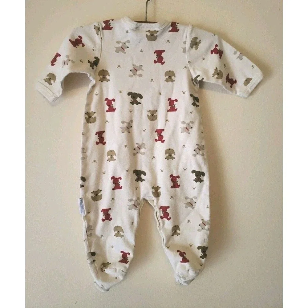 Vitamins Baby 6/9 Months Playful Puppies Footed Pajamas Y2K Vintage 2000s EUC